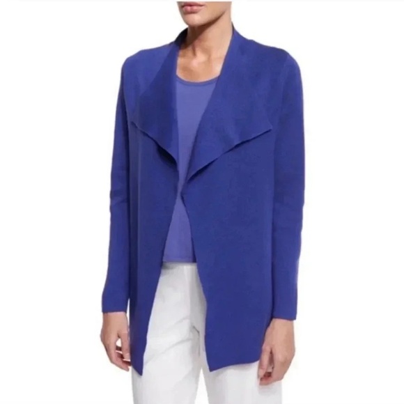 Eileen Fisher Silk Cardigan Waterfall Knit Cascade Sweater - Picture 2 of 10